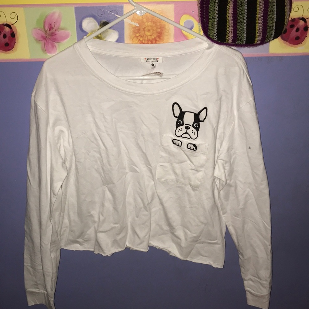 Cropped dog long tee